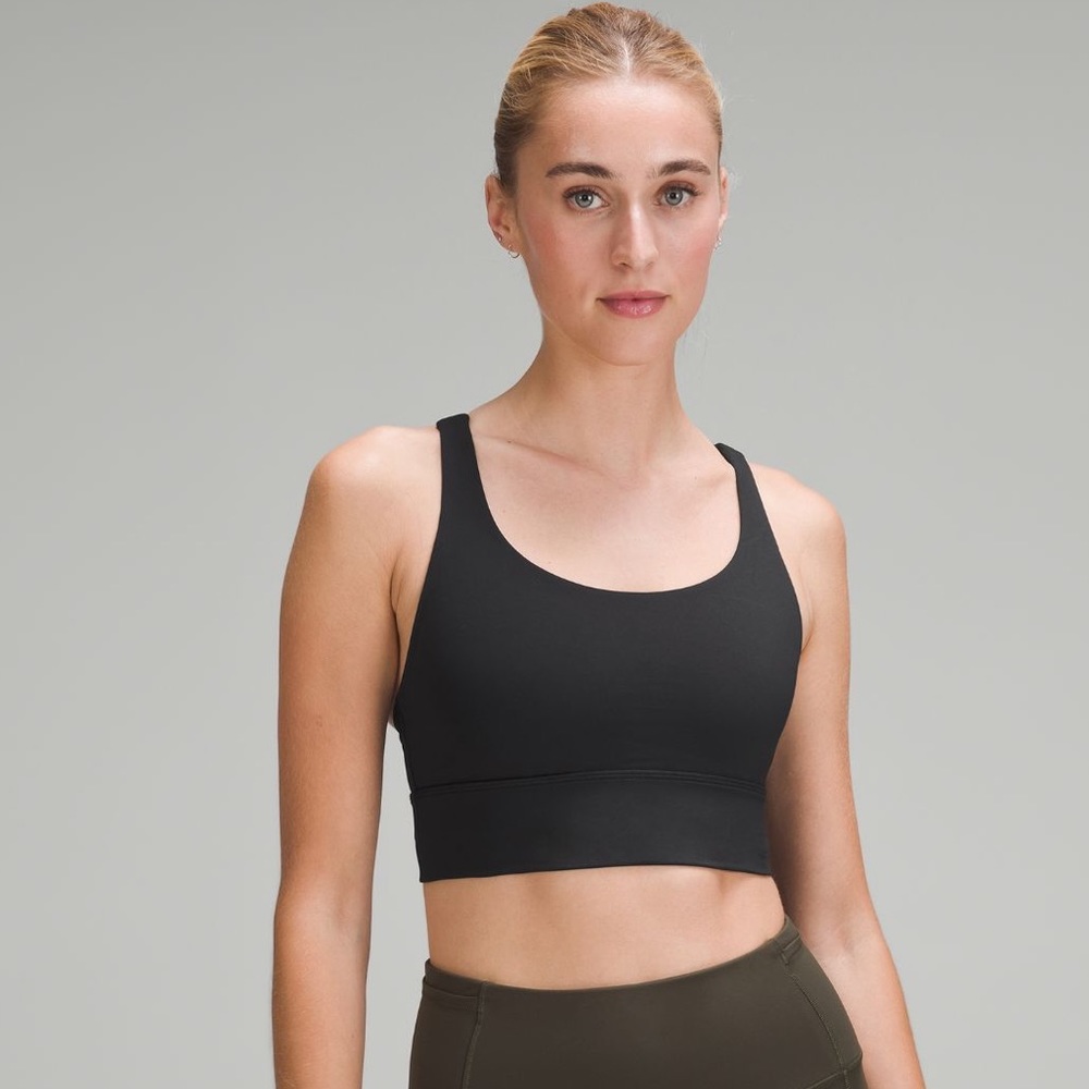 Lululemon black longline energy sports bra size 6